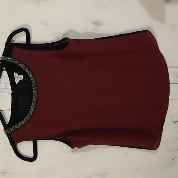 Guess women’s sleeveless Sheer Blouse. Two tone. Size S/P - Picture 1 of 5